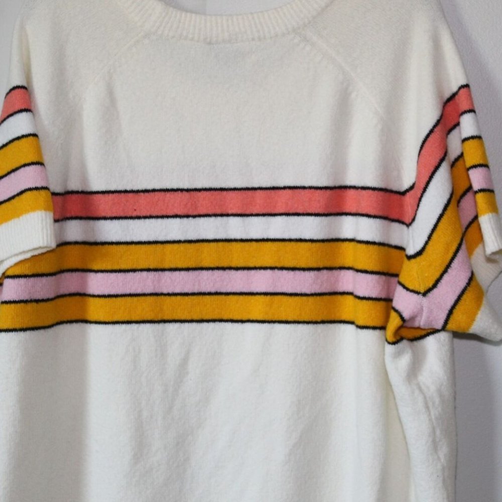 Torrid Vegan Cashmere Pullover Stripe Short Sleeve Sweater Plus Size 4 4X H13686 - Picture 7 of 11